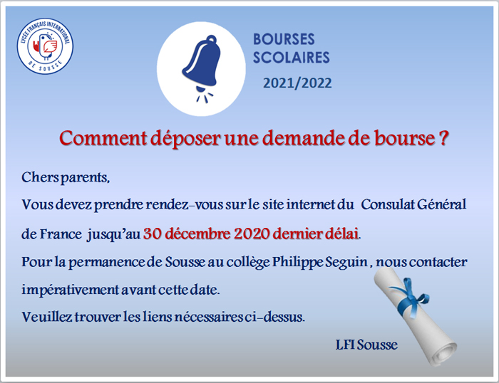 Campagne des bourses scolaires 2021/2022 